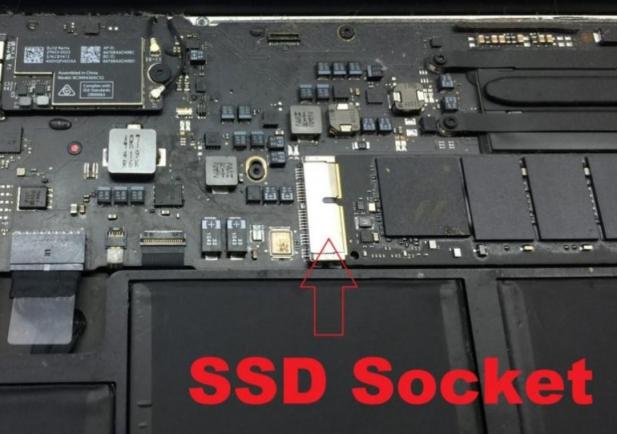 בדוק שקע SSD פגום במק